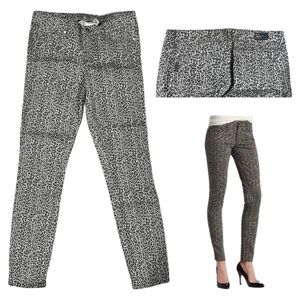 PAIGE Black and White Animal Print Skinny Pants